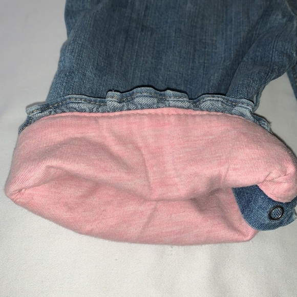 Gently Loved Lined Ruffled Embroidered Overalls by Baby Gap.. - Picture 7 of 8